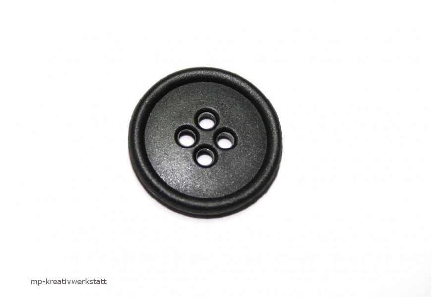 1 Stk Knopf 4Loch einfarbig schwarz  Dm 20mm 